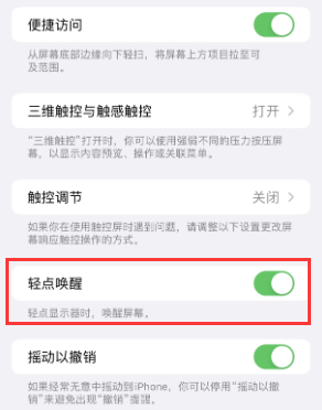 枝江苹果授权维修站分享iPhone轻点无法唤醒怎么办 